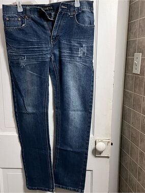 Jeanetix Men’s Dark Blue Straight-Leg Jeans